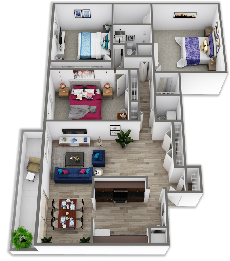 staged 3d floorplan