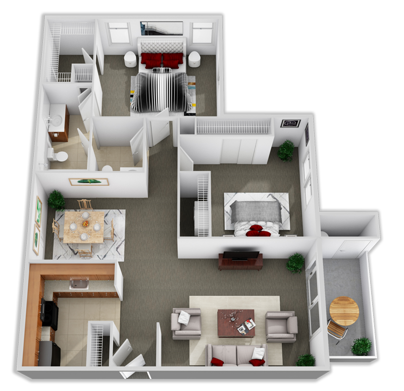 3d floorplan staged layout