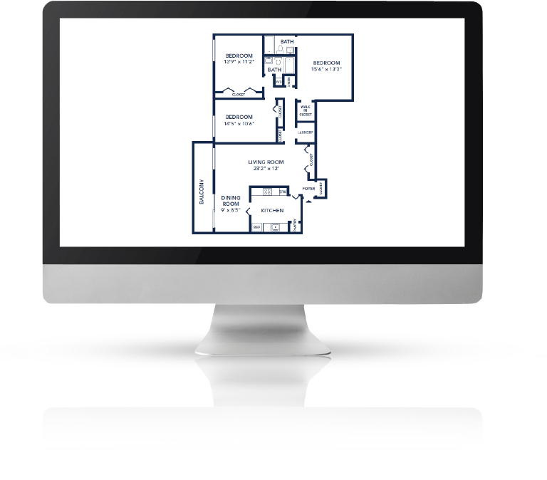 simplistic 2d floorplan displayed on computer monitor